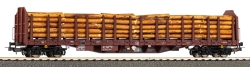 Piko 24610 Stammholztransportwagen Roos-t642 mit...