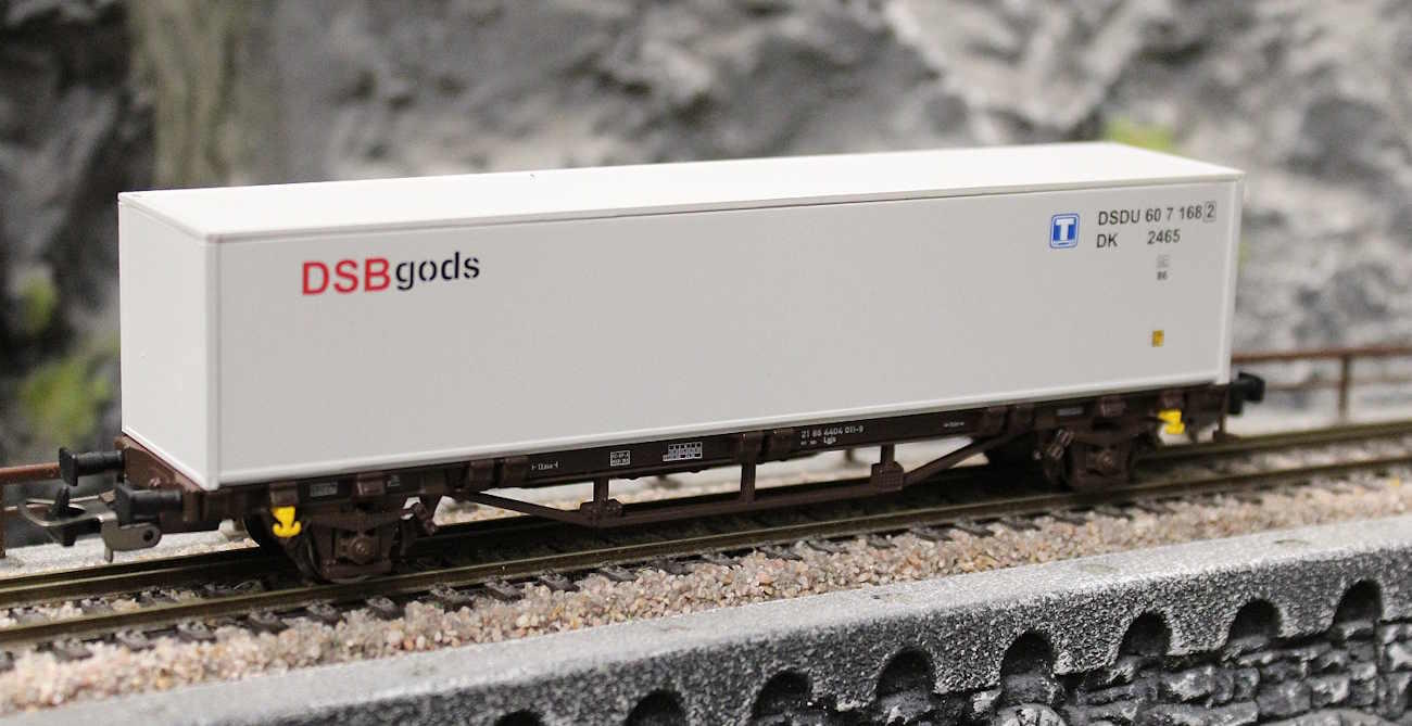 Piko 27720 Containertragwagen Lgjs DSB  V, beladen mit 40`Container DSB