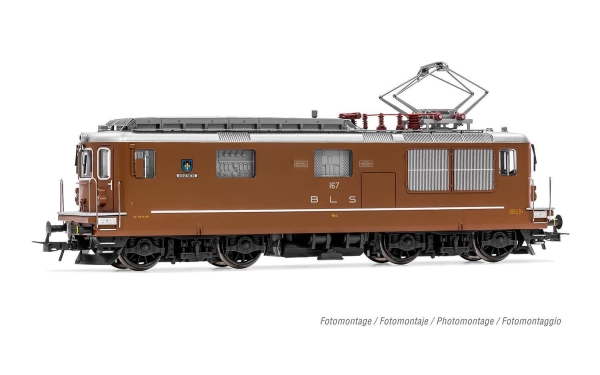 Rivarossi HR2958 BLS, vierachsige elektrische Mehrzwecklokomotive Re 4/4 167 „Ausserberg“, braun, Ep. IV-V