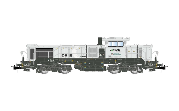 Rivarossi HR2969 FS Mercitalia S&T, Diesellokomotive des Typs Vossloh DE 18 in hellgrauer Farbgebung, Ep. VI