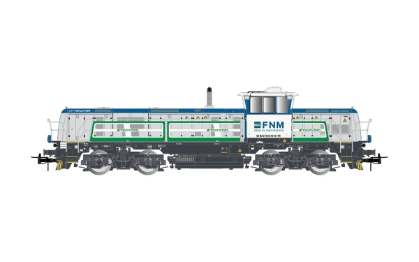 Rivarossi HR2924 FNM/Trenord, Diesellokomotive EffiShunter 1000, in grau/blau/grüner Farbgebung, Ep. VI