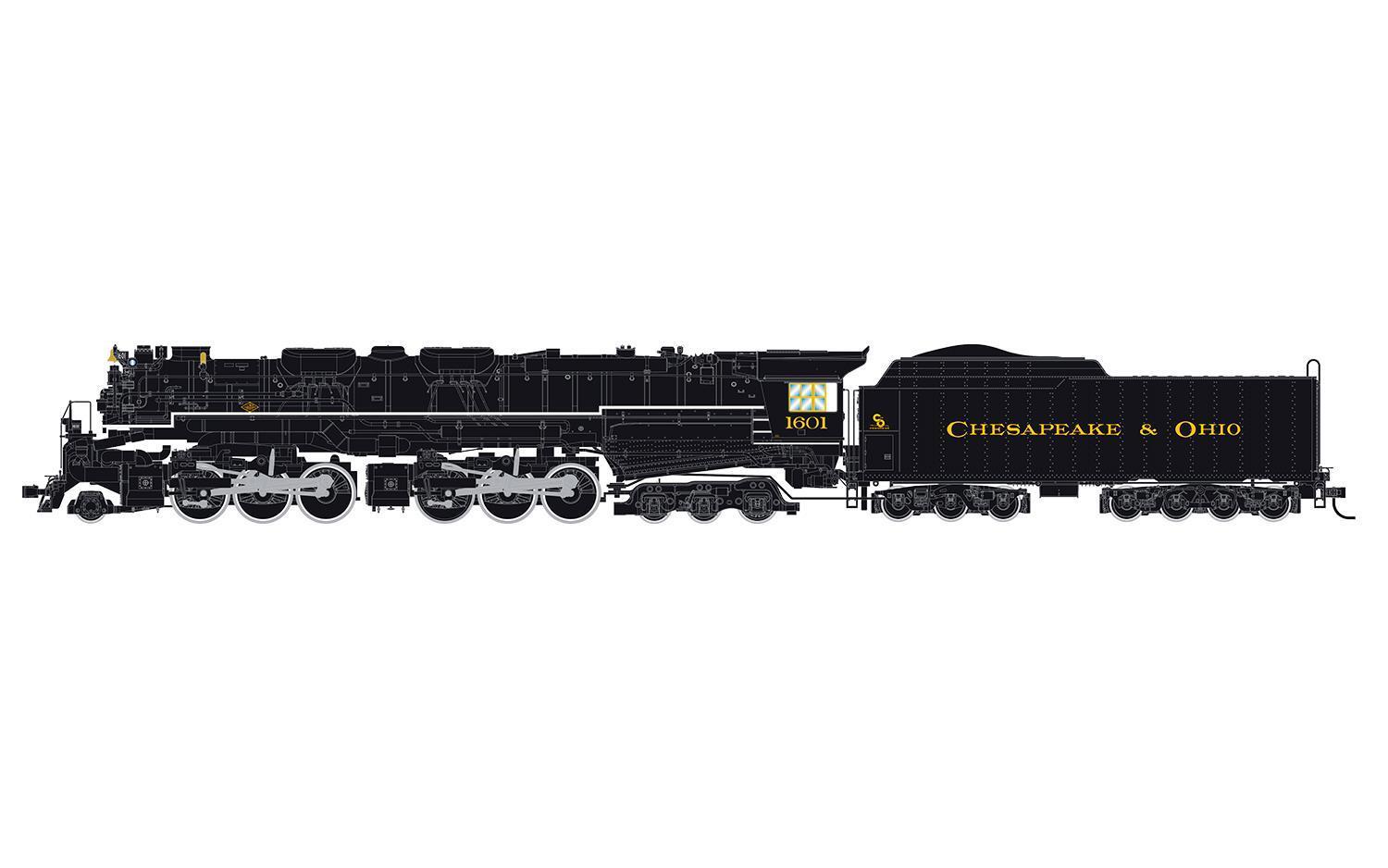 Rivarossi HR2950S Cheseapeake & Ohio, schwere Güterzugdampflokomotive der Bauart 2-6-6-6 „Allegheny“, Betriebsnummer 1601, - Sound Version