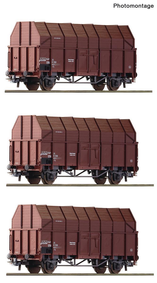 Roco 6600056 3-teiliger Set: Sägespänewagen, ÖBB