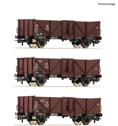 Roco 6600075 3-teiliger Set: Offene Güterwagen, DB