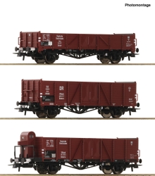 Roco 6600102 3-teiliger Set: Offene Güterwagen, DRB