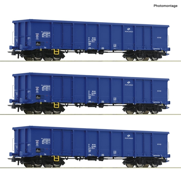 Roco 6600100 3-teiliger Set: Offene Güterwagen, PKP Cargo