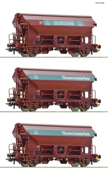Roco 77052 3-teiliger Set: Schwenkdachwagen, DB