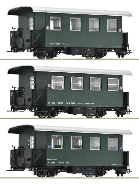 Roco 6240001 3-teiliger Set: Schmalspur-Personenwagen, ÖBB