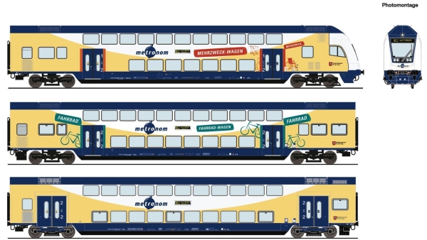 Roco 6210105 3-teiliger Set: Doppelstockwagen, metronom