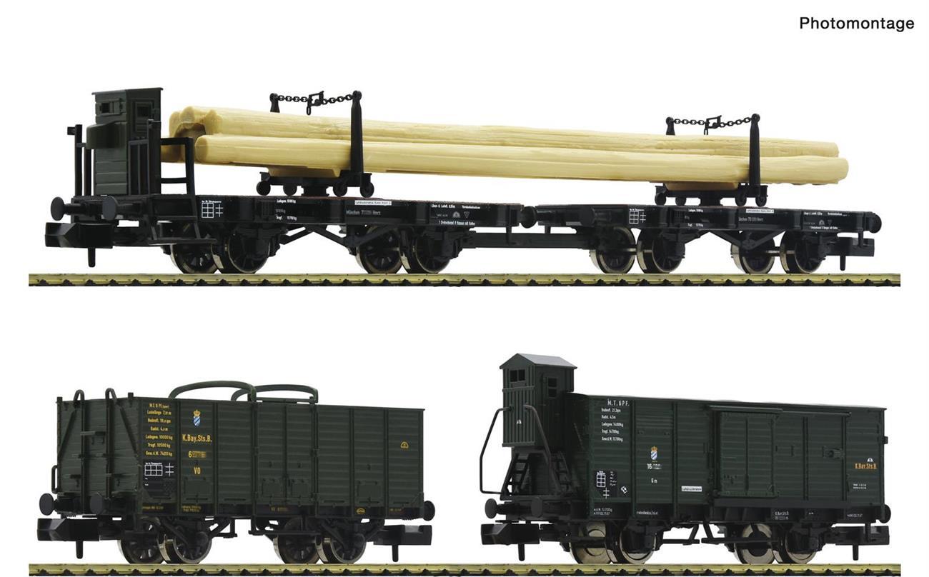 Fleischmann 6660061 3-teilig Set: Güterwagen, K.Bay.Sts.B.