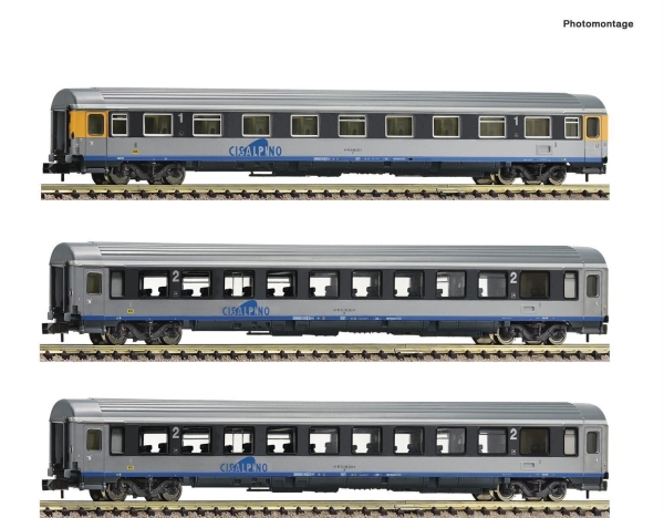 Fleischmann 6260019 Wagenset mit drei Eurofima-Wagen der Cisalpino.