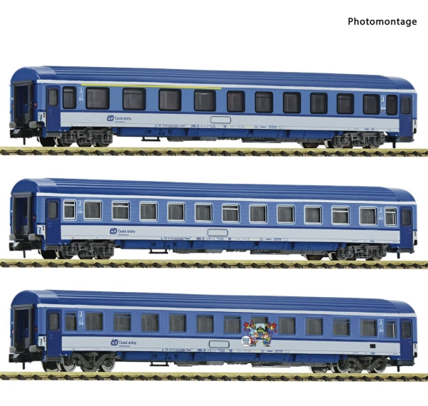 Fleischmann 6260030 Wagenset mit drei Eurofima-Reisezugwagen der Tschechischen Staatsbahnen