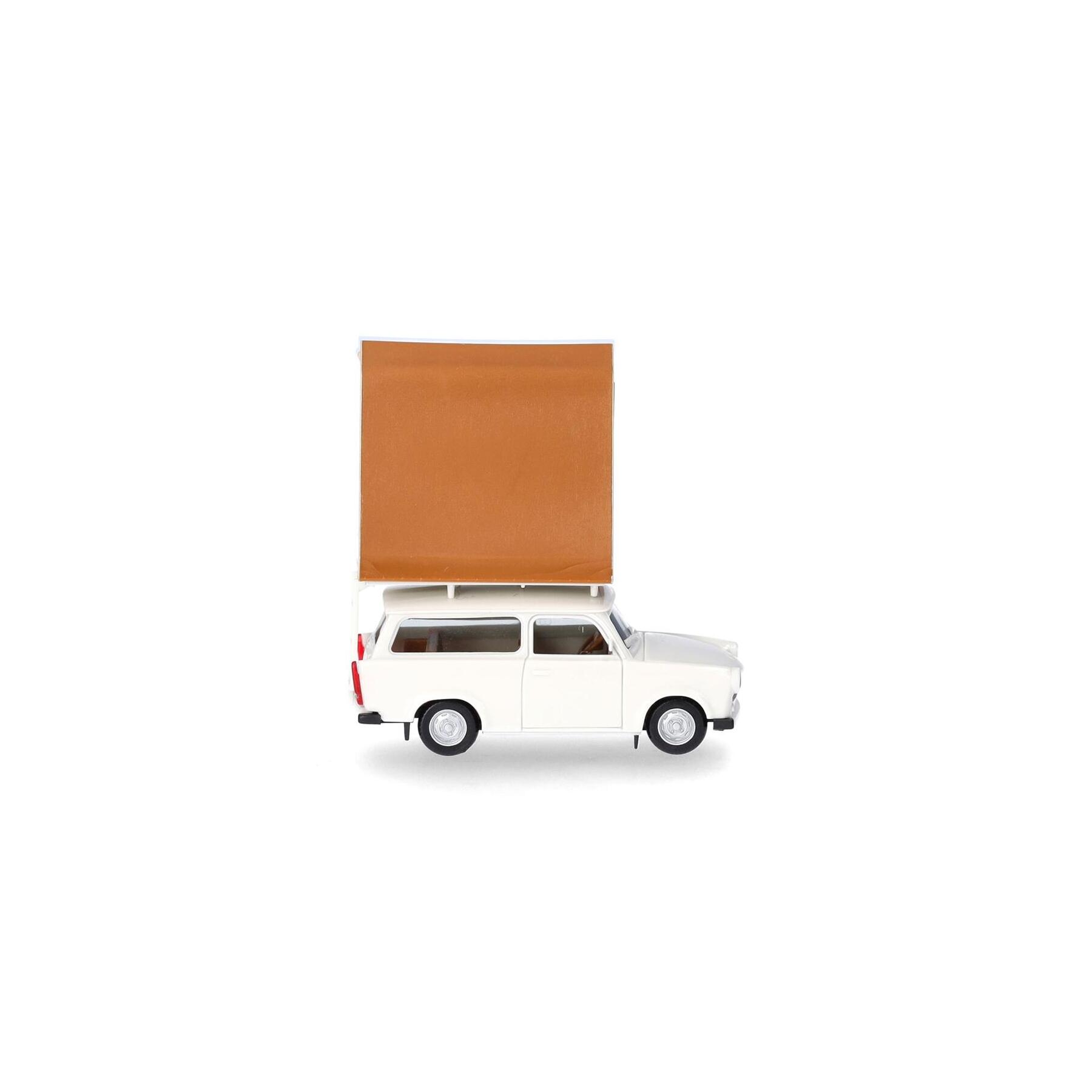 Herpa 024167-002 Trabant 601 Universal mit Dachzelt, grauweiß