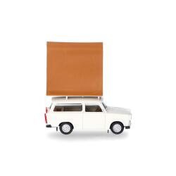 Herpa 024167-002 Trabant 601 Universal mit Dachzelt, grauweiß