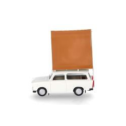 Herpa 024167-002 Trabant 601 Universal mit Dachzelt, grauweiß