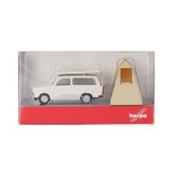 Herpa 024167-002 Trabant 601 Universal mit Dachzelt, grauweiß