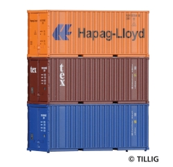 Tillig 07706 Container-Set mit drei 20‘-Containern