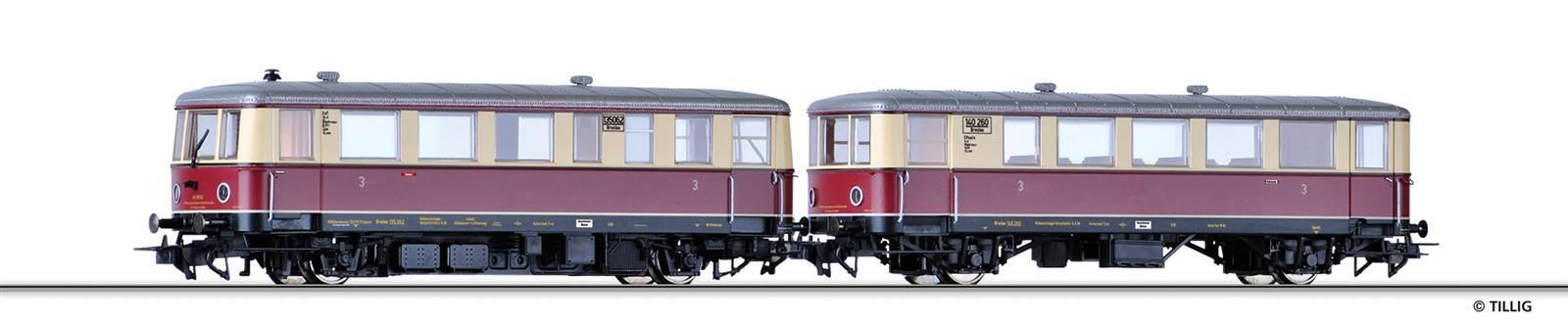 Tillig 70053 Triebwagen CvT 135 mit Beiwagen CPostV-36 der DRG