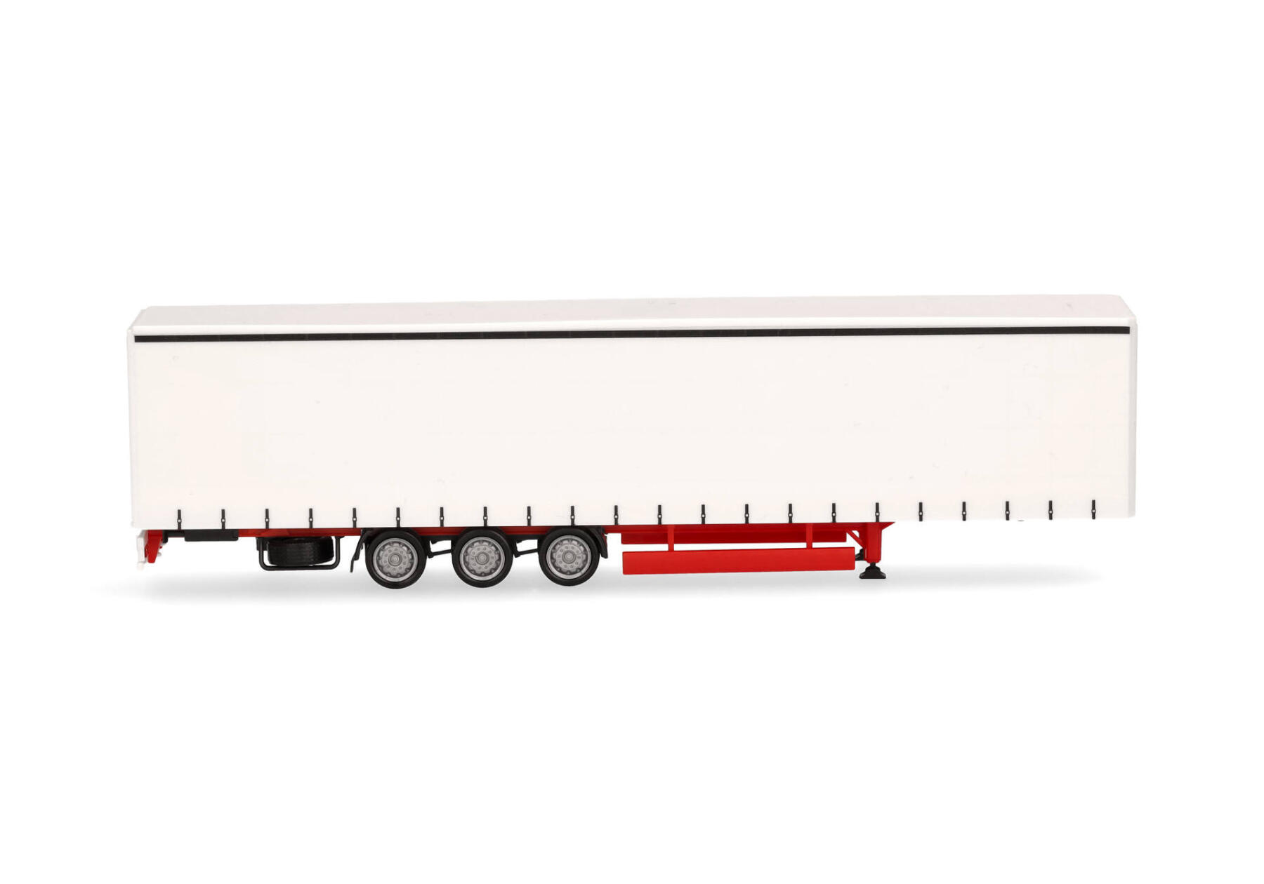 Herpa 077064 Lowliner-Gardinenplanenauflieger 15m 3-achs, weiß
