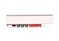 Herpa 077064 Lowliner-Gardinenplanenauflieger 15m 3-achs, weiß