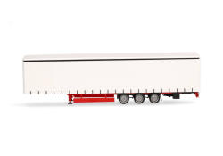 Herpa 077064 Lowliner-Gardinenplanenauflieger 15m 3-achs, weiß