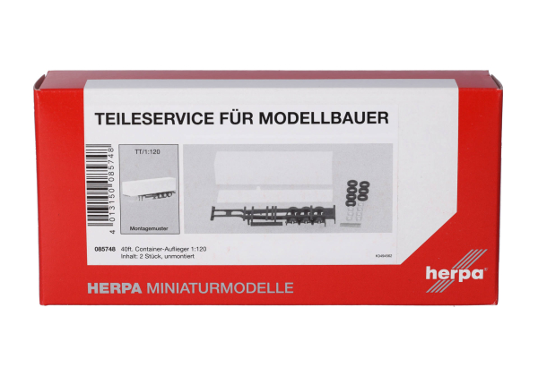 Herpa 085748 Teileservice 40ft Container-Auflieger Spur TT (2 Stück)