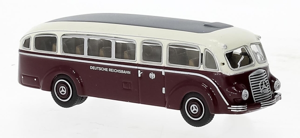 Brekina 52432 Mercedes LO 3500 dunkelrot, weiss, 1936, Deutsche Reichsbahn,