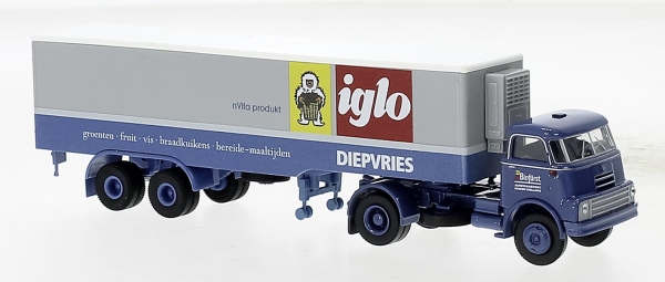 Brekina 85241 DAF DO 2000 Kühlkoffer-SZ 1957, Binfürst - Iglo,