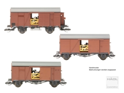 Hädl 115613 3er Set gedeckte Güterwagen mit...