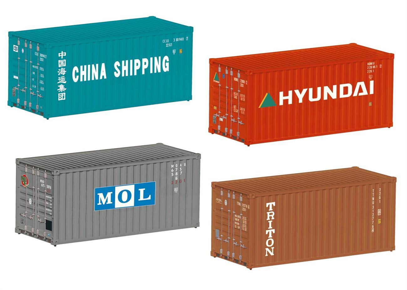 Märklin 076553 20ft.-Standard-Boxcontainer Set unterschiedlicher Firmen