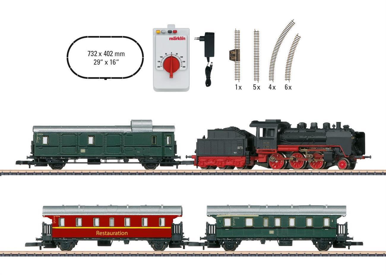 Märklin 081874 Startpackung "Museumspersonenzug" mit Dampflok BR 24