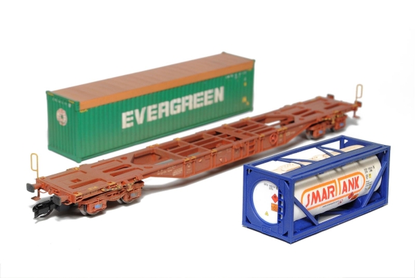 Sdv Model 12135 Containertragwagen Sgnss 55, CD/CD-Cargo - Bausatz