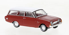 Brekina 19476 Ford Taunus P3 Turnier rot, weiss, 1964,