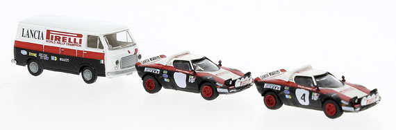 Brekina 29663 Set Lancia Stratos HF und Fiat 238 Kasten 1974, Lancia Rally Team,