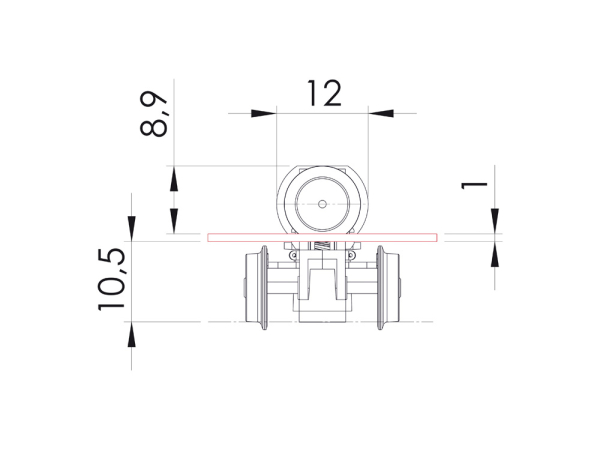 Rietze 70812 Universalantrieb-Festeinbau H0 Motor 12V= 4 Räder, Achsstand 30,5mm