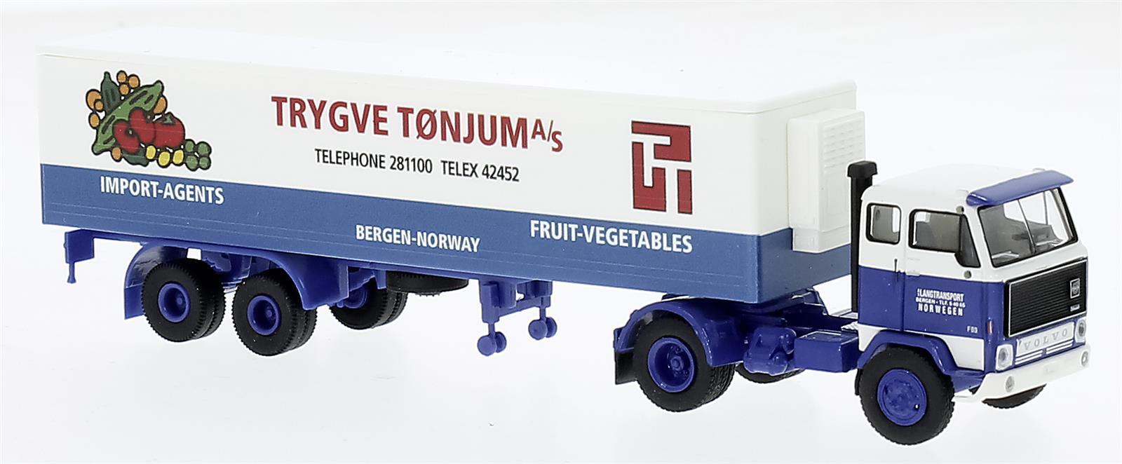 Brekina 85679 Volvo F 89 Koffer-SZ 1972, Langtransport - Trigve Tonjum,