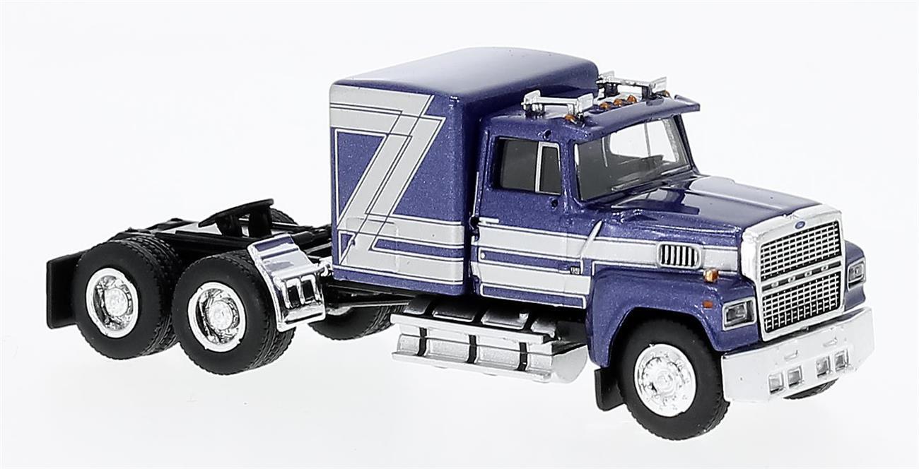 Brekina 85880 Ford LTL 9000 metallic dunkelblau, silber, 1978,