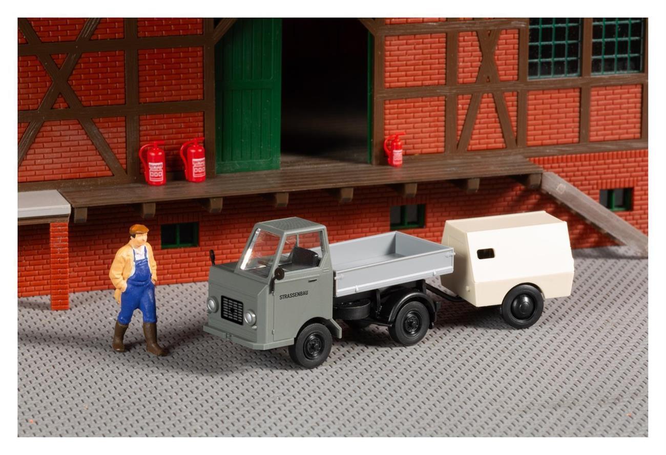 Auhagen 40512 Multicar M22 Pritsche mit Kompressoranhänger