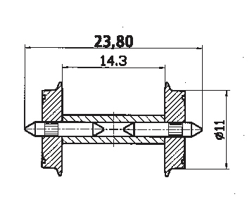 Roco 40193 DC-Radsatz 11 mm mit geteilter Achse