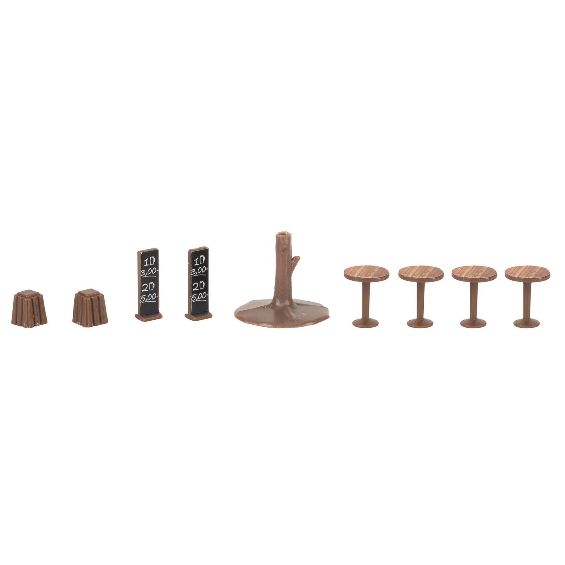 Faller 134006 2 Weihnachtsmarktbuden mit beleuchtetem Weihnachtsbaum