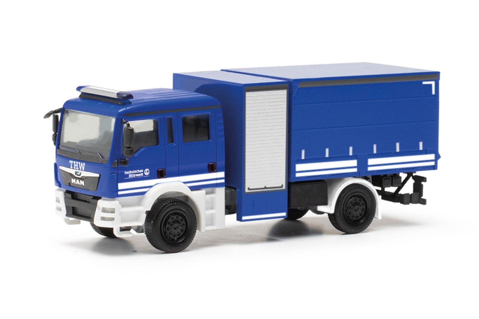 Herpa 098175 MAN TGM Mehrzweckgerätefahrzeug Plane "THW"