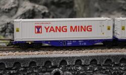 Tillig 18075 Containertragwagen Sggmrss der ITL, beladen mit zwei 45‘ Containern