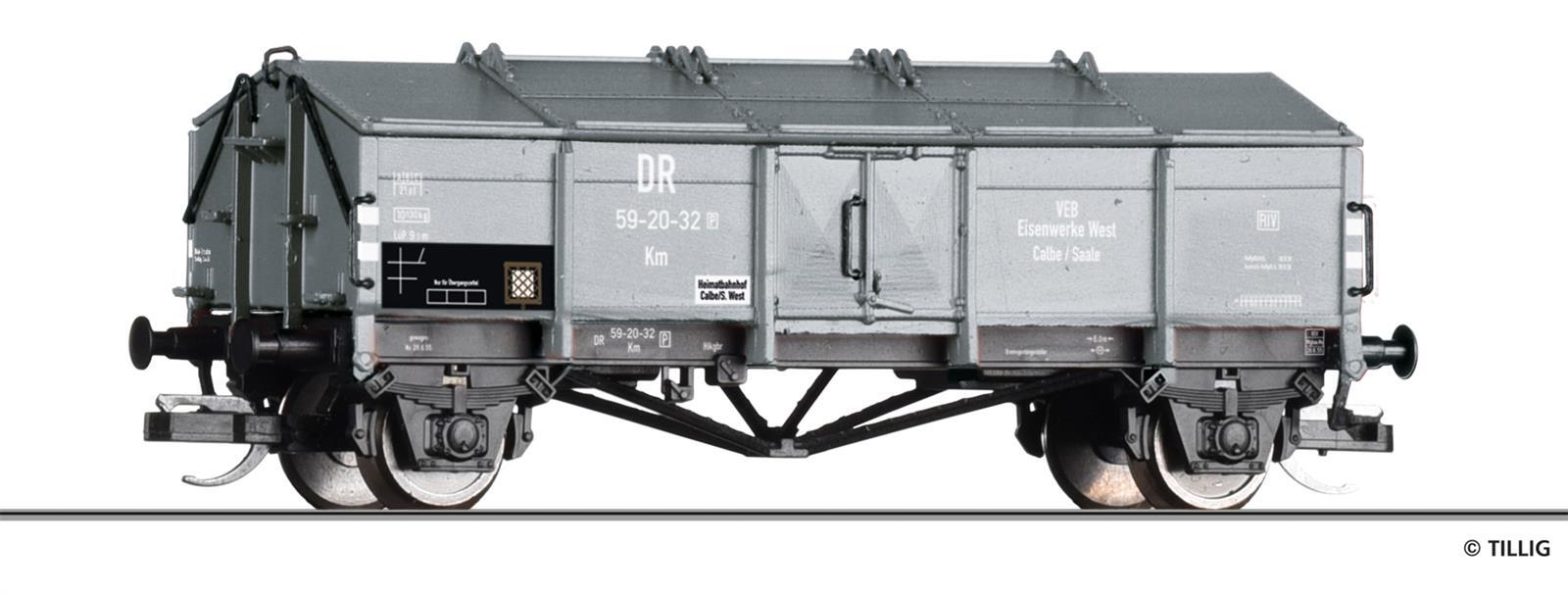 Tillig 502701 Klappdeckelwagen Km  "VEB Eisenwerke West", DR