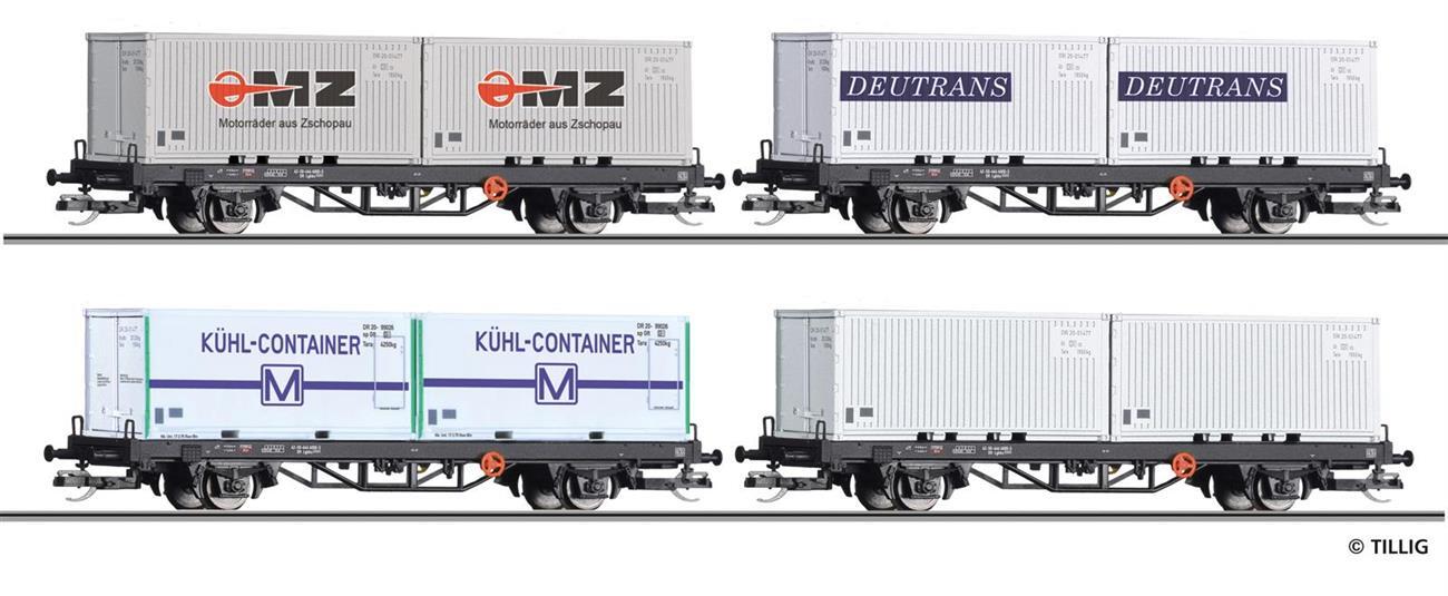 Tillig 502704 Containertragwagen-Set DR