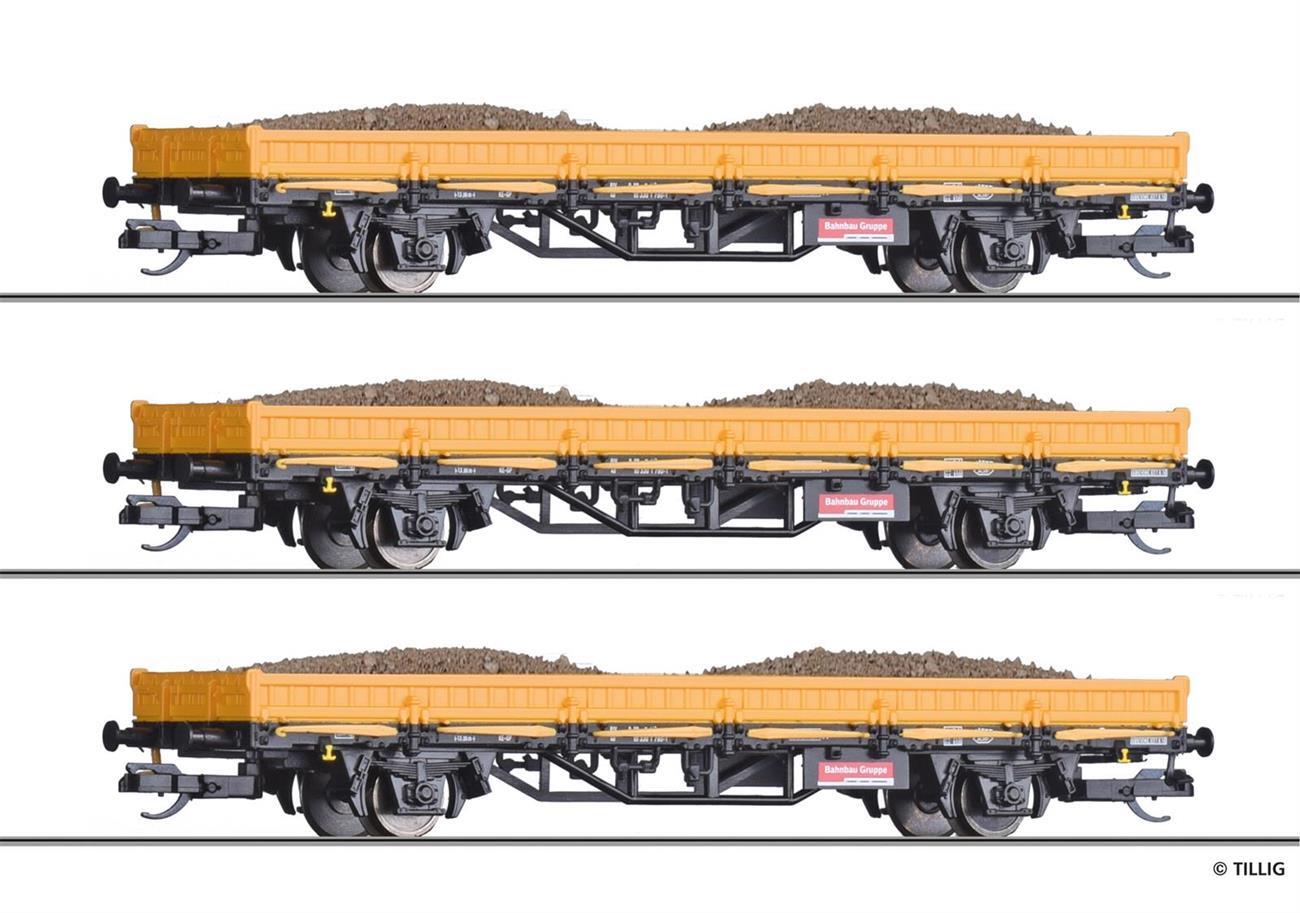 Tillig 502708 Bauzugwagen-Set "Bahnbau Gruppe" DB AG