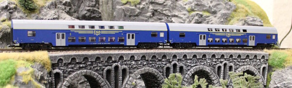 Roco 6280027 2-teiliger Set: Doppelstockwagen CSD