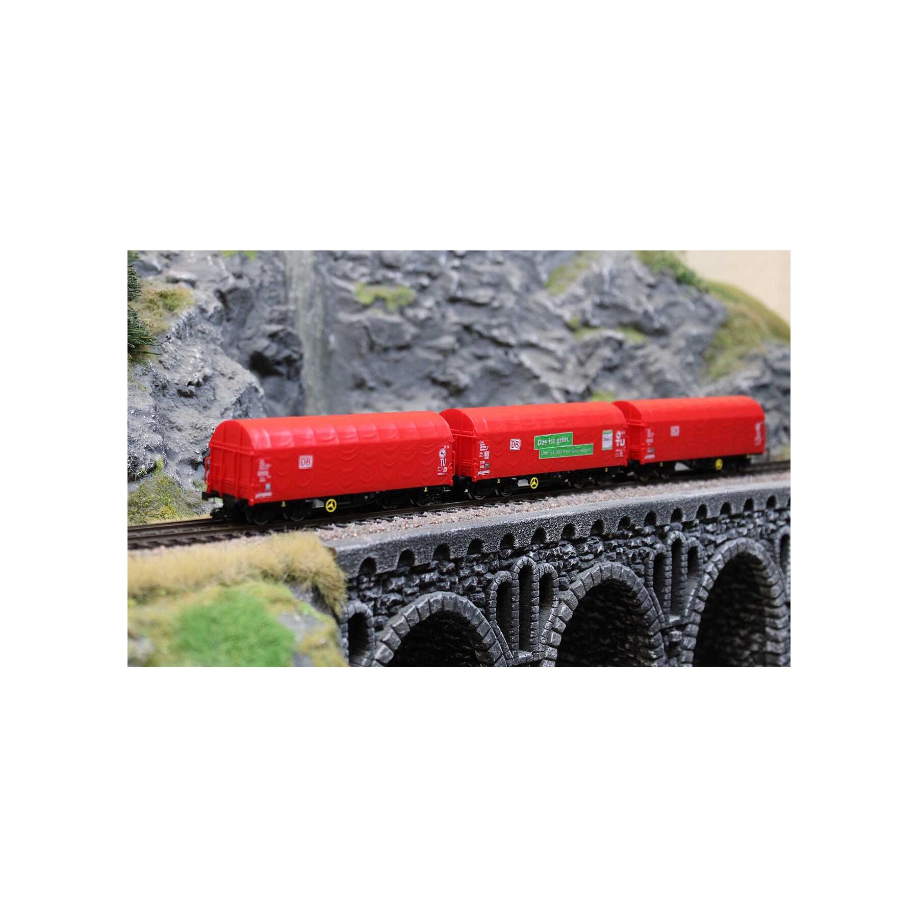 Roco 6680012 3-teiliger Set: Schiebeplanenwagen DB AG