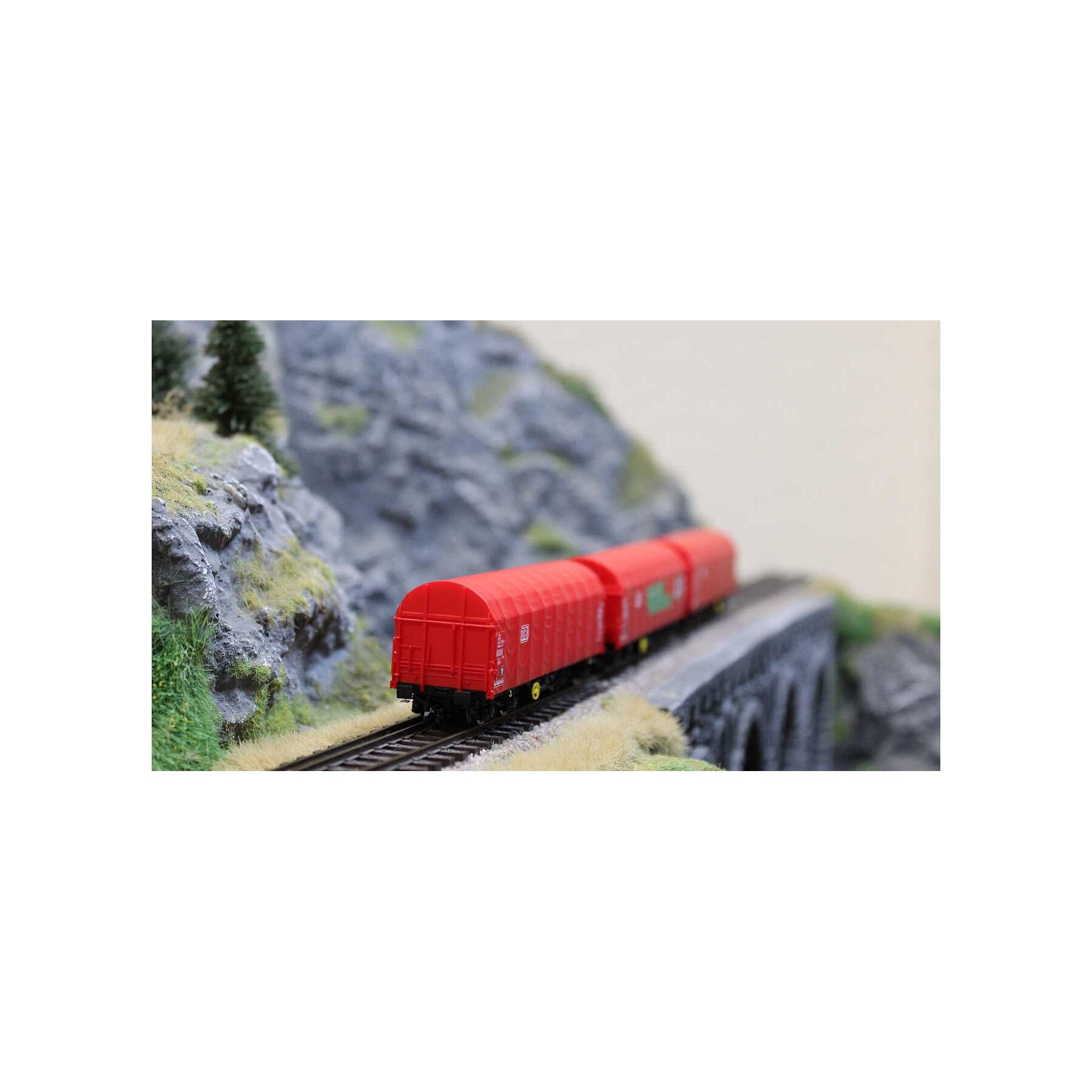 Roco 6680012 3-teiliger Set: Schiebeplanenwagen DB AG
