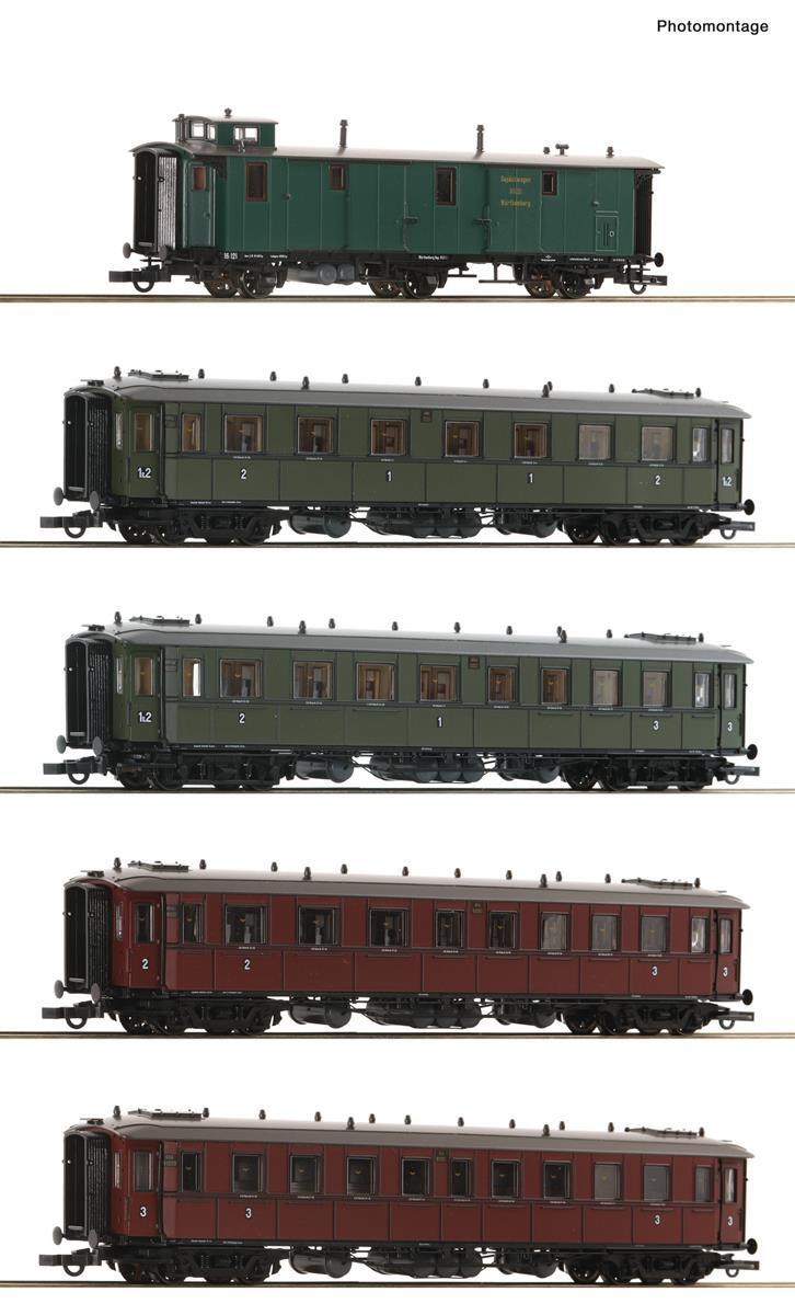Roco 6200076 5er Set Schnellzug Königlich Württembergischen Staats-Eisenbahnen