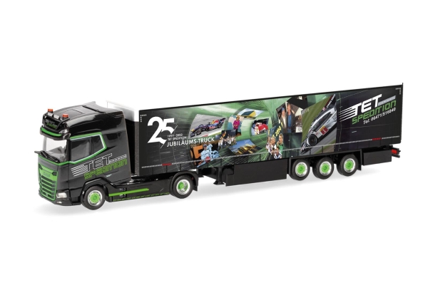 Herpa 318907 DAF XG+ Gardinenplanen-Sattelzug "TET/Jubiläum"